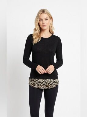 PHILOSOPHY Black Knit Top size small